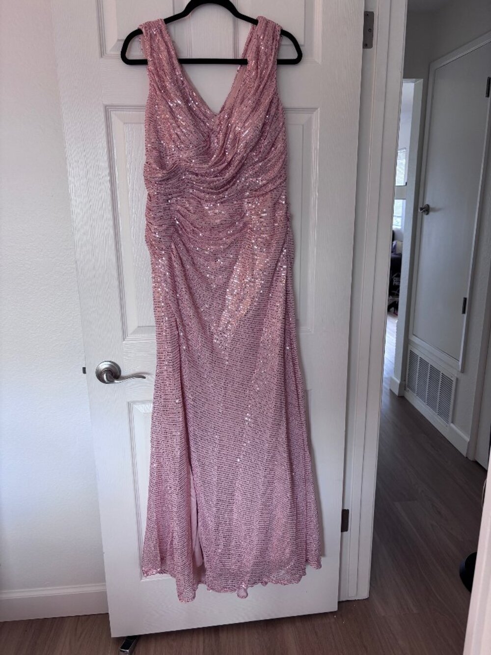 Rose Gold Long Sequin Evening Gown